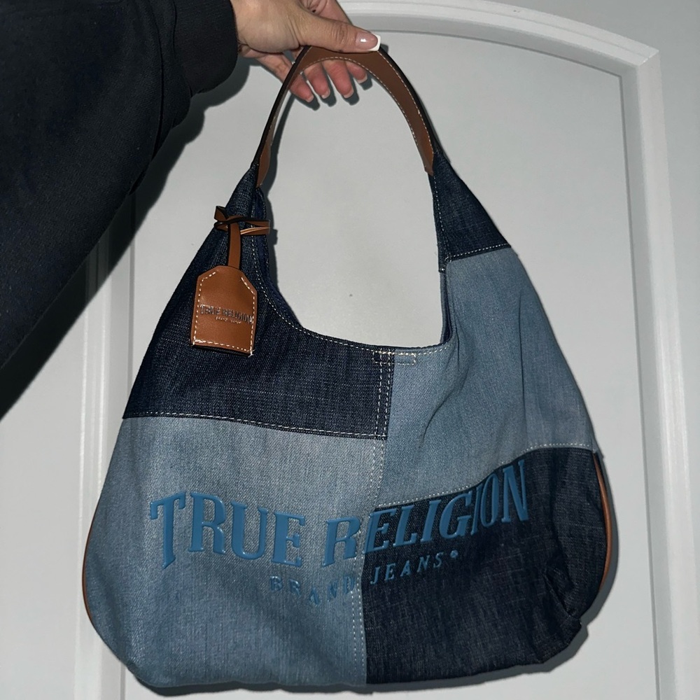True Religion Patchwork Denim Tote Bag